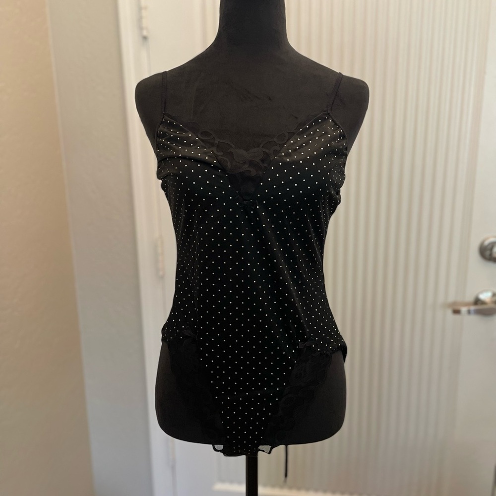 Vintage Black Polka Dot Bodysuit